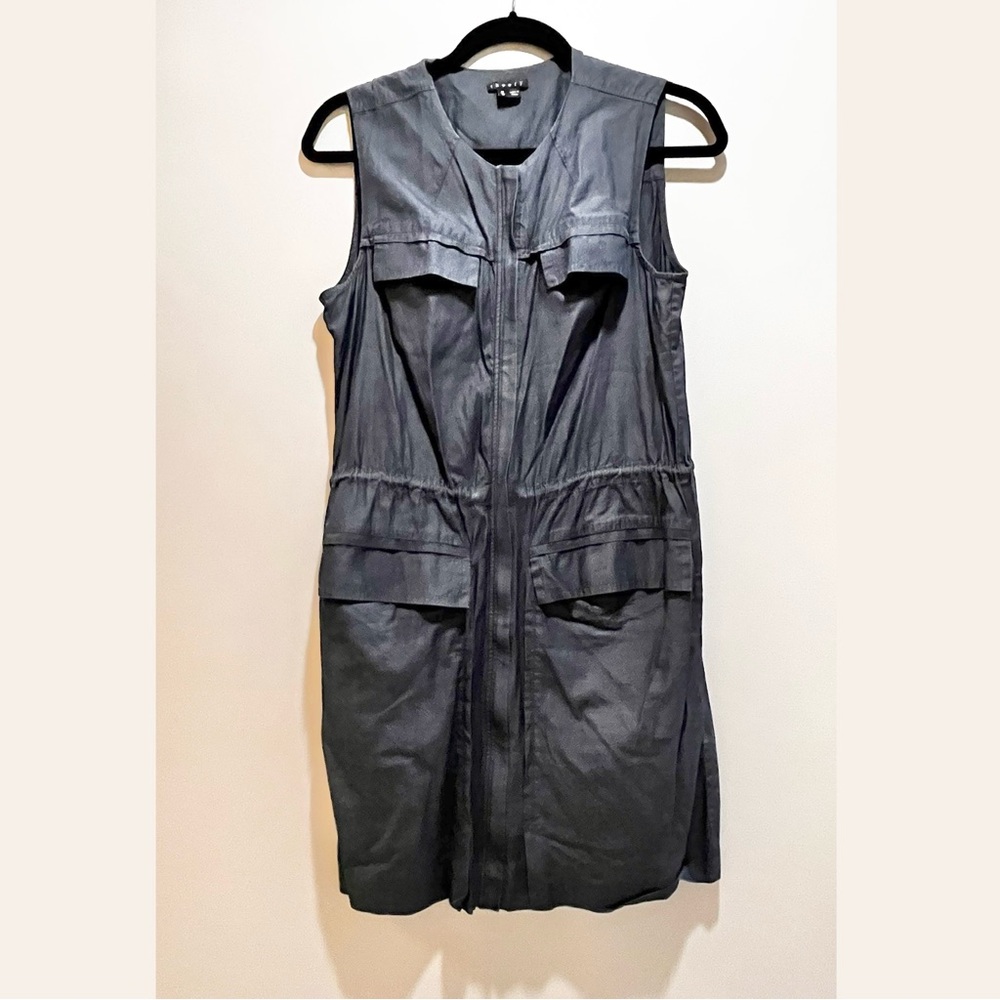 100% COTTON THEORY DENIM ZIP DOWN DRESS